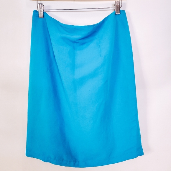 Aqua Linen Skirt - Picture 4 of 7